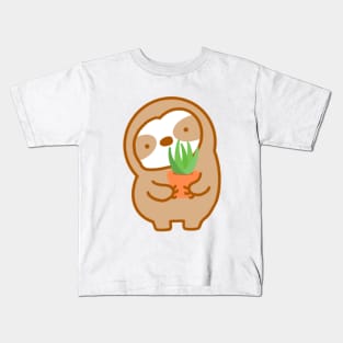 Cute Aloe Vera Sloth Kids T-Shirt